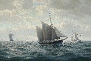 Christian-Bernard Rode Marine med sejlskibe France oil painting artist